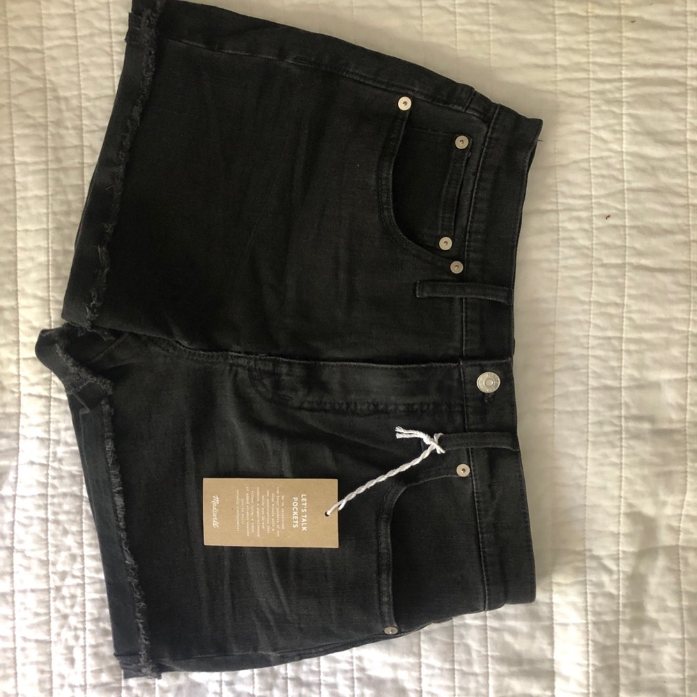 Black High-Rise Denim shorts